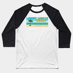 Waikiki Beach | 8 Bit | Retro | Vintage Baseball T-Shirt